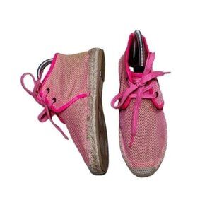 Stella McCartney Pink Mesh Espadrille Lace Up Shoes Euro 35